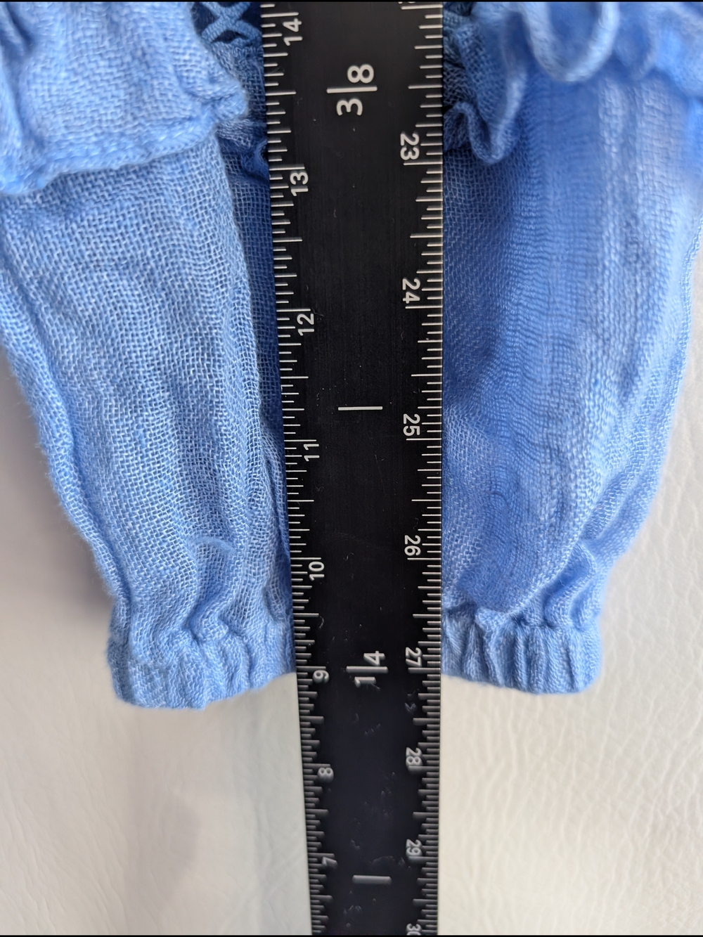 Sundance Linen Light Blue Boho Tassel Peasant Blouse - M - Picture 11 of 14